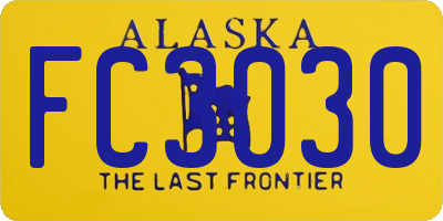 AK license plate FC3030
