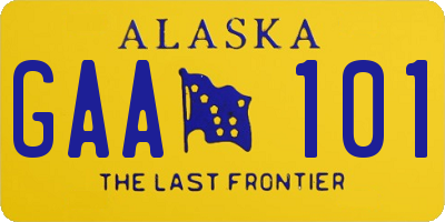 AK license plate GAA101