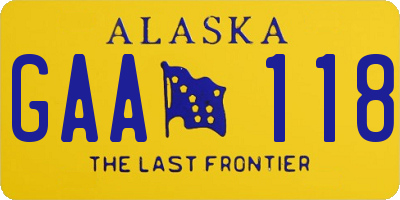 AK license plate GAA118