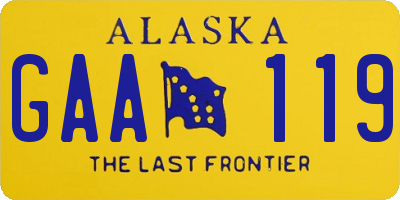 AK license plate GAA119