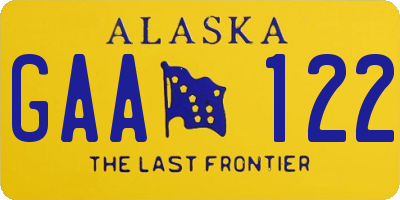 AK license plate GAA122