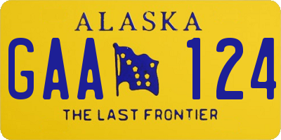 AK license plate GAA124