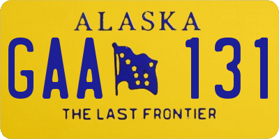 AK license plate GAA131
