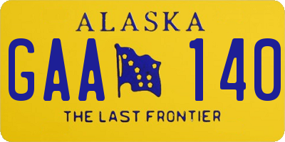 AK license plate GAA140