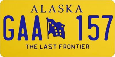 AK license plate GAA157