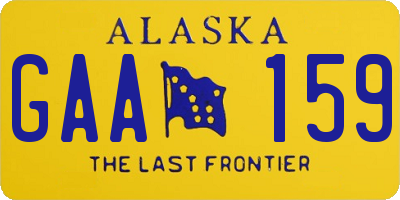 AK license plate GAA159