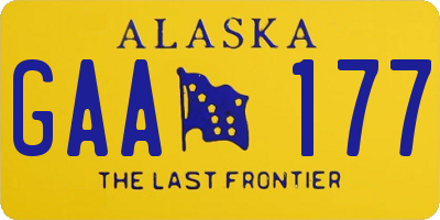 AK license plate GAA177