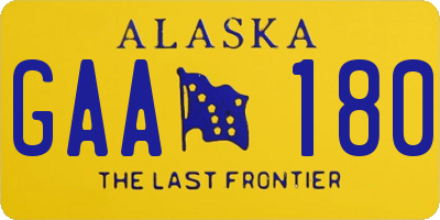 AK license plate GAA180