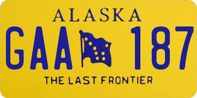AK license plate GAA187