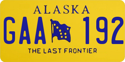 AK license plate GAA192