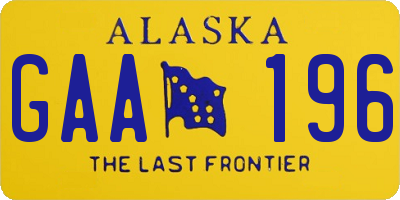 AK license plate GAA196