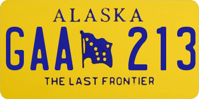 AK license plate GAA213