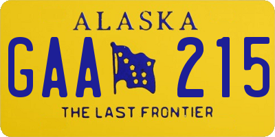 AK license plate GAA215