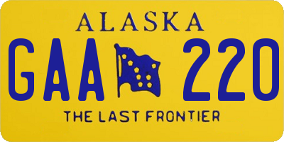 AK license plate GAA220