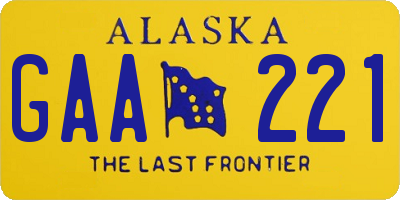 AK license plate GAA221