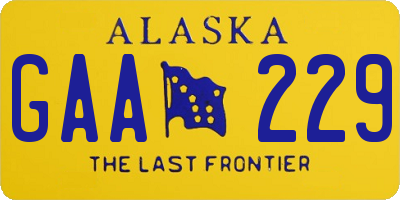 AK license plate GAA229