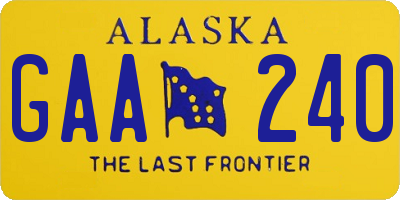 AK license plate GAA240