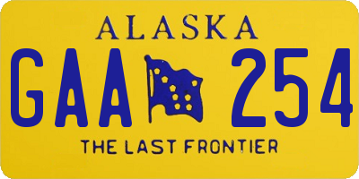 AK license plate GAA254