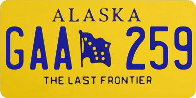 AK license plate GAA259