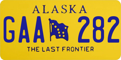 AK license plate GAA282