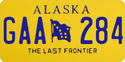 AK license plate GAA284