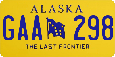 AK license plate GAA298