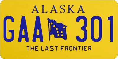 AK license plate GAA301