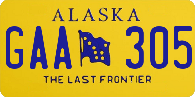 AK license plate GAA305