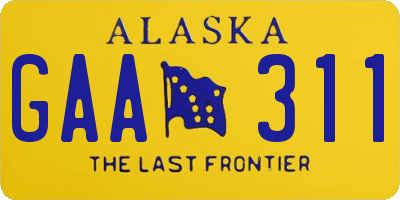 AK license plate GAA311