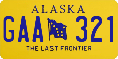AK license plate GAA321