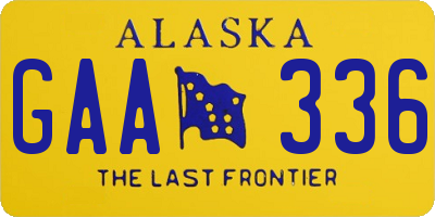 AK license plate GAA336