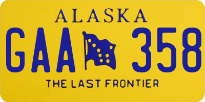 AK license plate GAA358