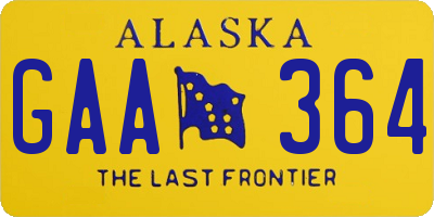 AK license plate GAA364
