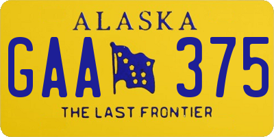AK license plate GAA375