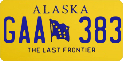 AK license plate GAA383