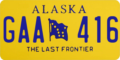 AK license plate GAA416