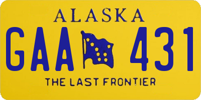 AK license plate GAA431