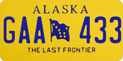 AK license plate GAA433