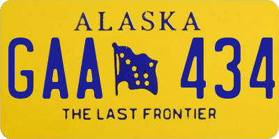 AK license plate GAA434