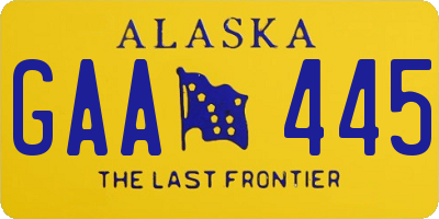 AK license plate GAA445