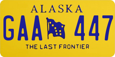 AK license plate GAA447