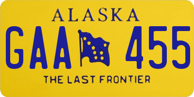 AK license plate GAA455