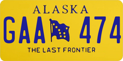 AK license plate GAA474