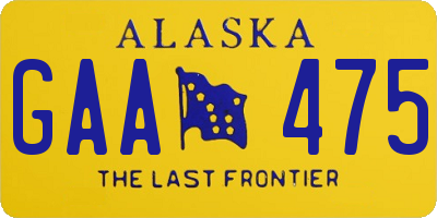 AK license plate GAA475