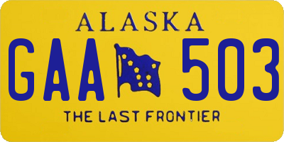 AK license plate GAA503