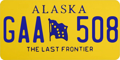 AK license plate GAA508