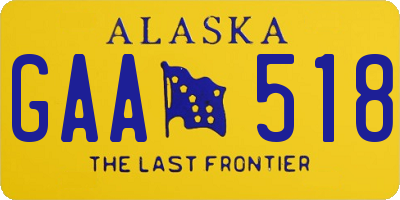 AK license plate GAA518