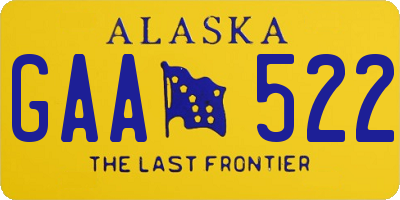 AK license plate GAA522
