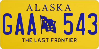 AK license plate GAA543
