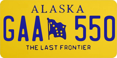 AK license plate GAA550